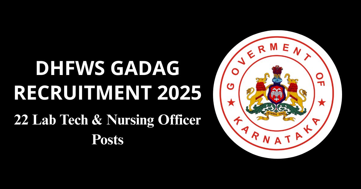 DHFWS Gadag Recruitment 2025